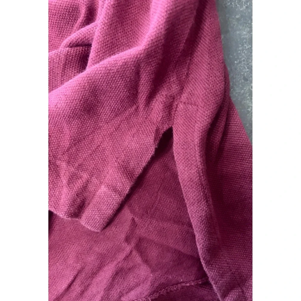 Polo Ralph Lauren Mens Large Burgundy Pique Cotton Short Sleeve Polo Shirt L